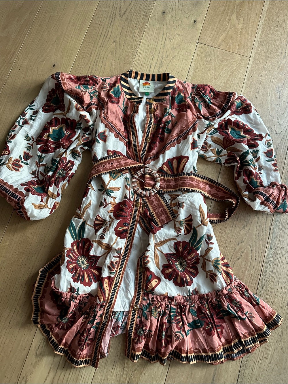 FARM Rio Riad Mini Dress in Brown Motif - Picture 3 of 5